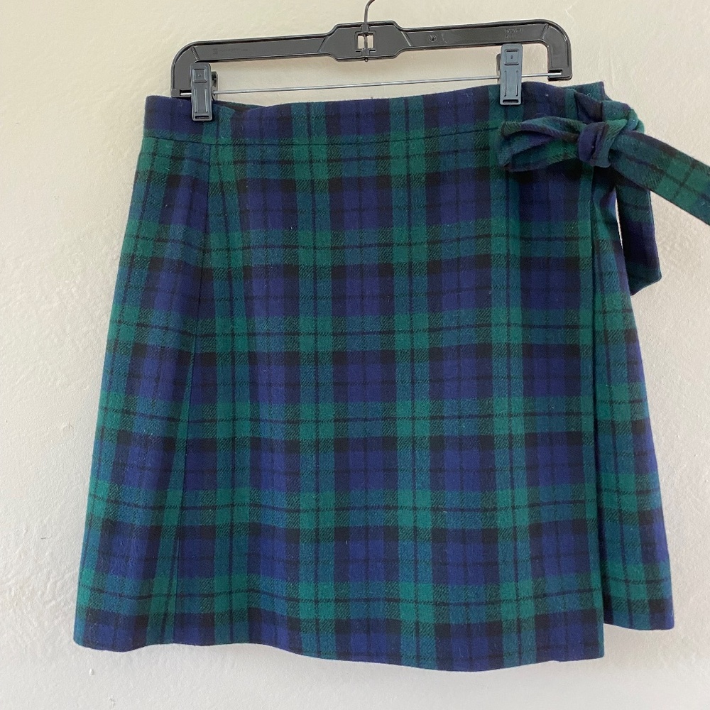 J Crew Wool Blackwatch Plaid Skirt Size 8